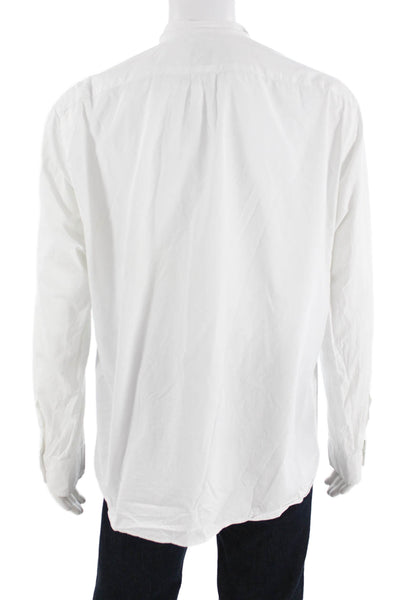 J Crew Mens Button Front Long Sleeve Collared Classic Shirt White Size XL