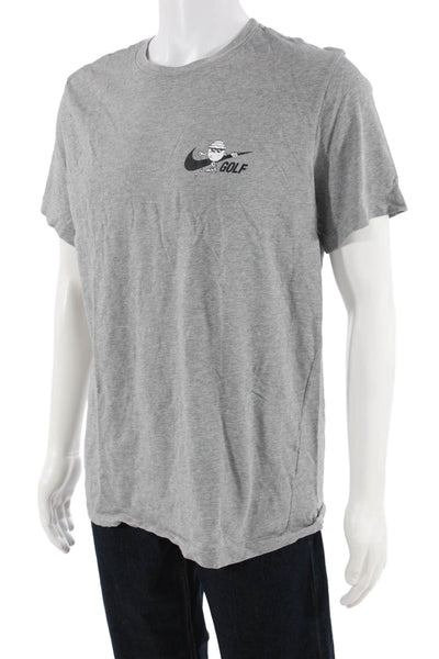 Nike Mens Gray Cartoon Graphic Cotton Crew Neck Short Sleeve T-Shirt Size L