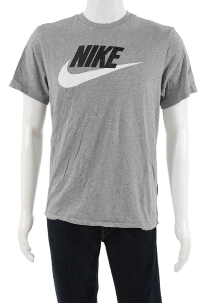 Nike Mens Gray Graphic Cotton Crew Neck Short Sleeve T-Shirt Size M