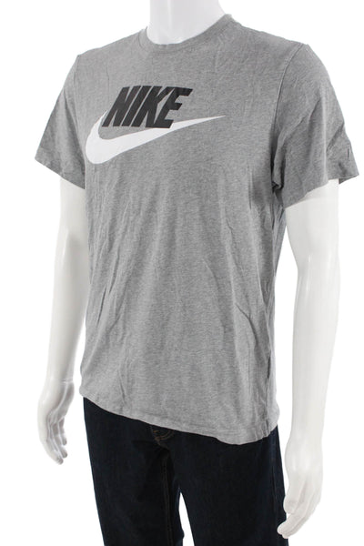 Nike Mens Gray Graphic Cotton Crew Neck Short Sleeve T-Shirt Size M