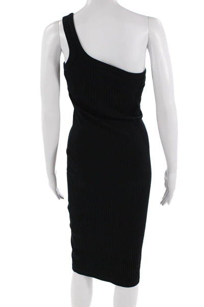 Ninety Percent Women Bodycon Sheath Dress Black Sleeveless Mid-Calf Size S