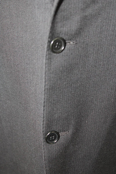 Canali Mens Classic Dark Gray Suit Jacket Collared Button Long Sleeve Size 56