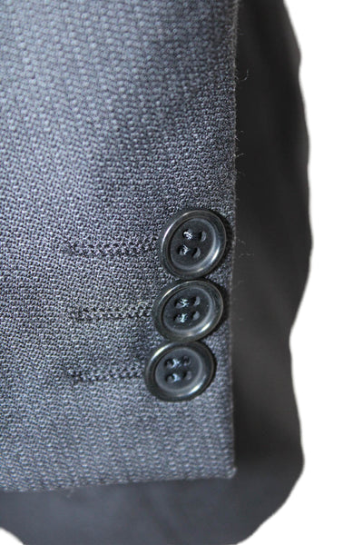 Canali Mens Classic Dark Gray Suit Jacket Collared Button Long Sleeve Size 56
