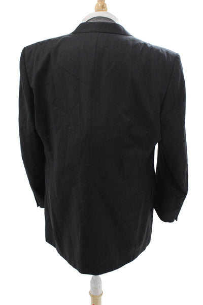 Canali Mens Classic Dark Gray Suit Jacket Collared Button Long Sleeve Size 56