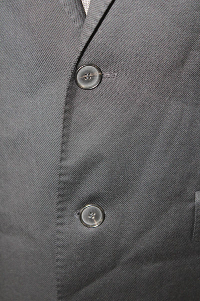 Boss Hugo Boss Mens Black Virgin Wool Blazer Classic Collared Size 40