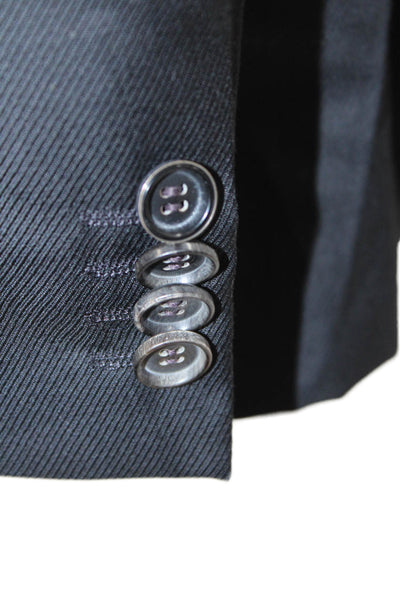 Boss Hugo Boss Mens Black Virgin Wool Blazer Classic Collared Size 40