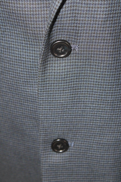 Michael Michael Kors Mens Dark Blue Check Suit Jacket Button Size 40