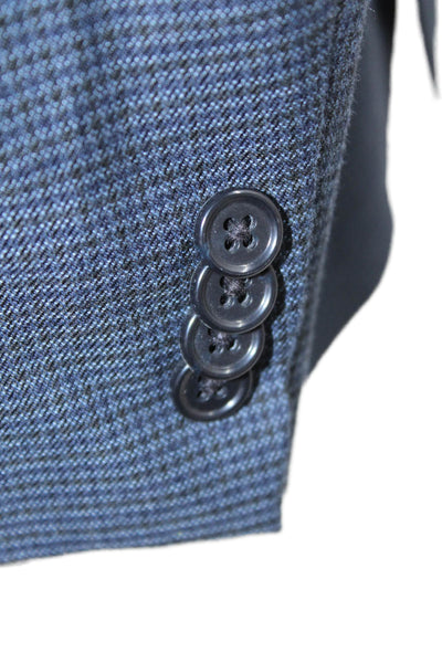 Michael Michael Kors Mens Dark Blue Check Suit Jacket Button Size 40