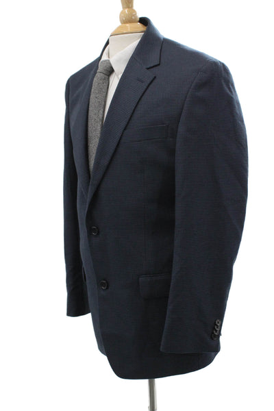 Michael Michael Kors Mens Dark Blue Check Suit Jacket Button Size 40