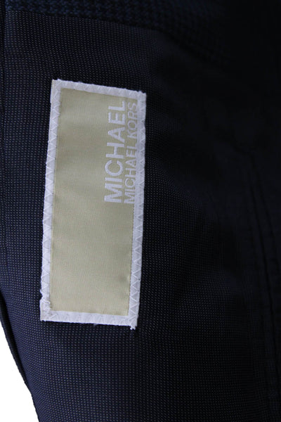 Michael Michael Kors Mens Dark Blue Check Suit Jacket Button Size 40