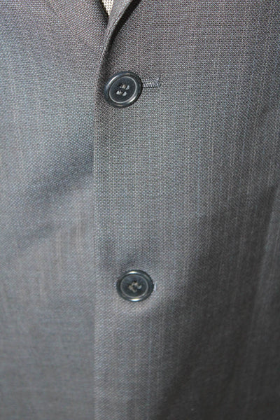 Gianfranco Ferre Mens Suit Jacket Dark Blue Striped Polyester Button Size 44