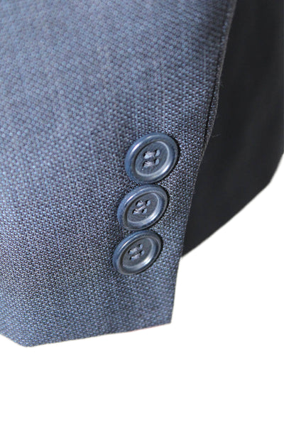 Gianfranco Ferre Mens Suit Jacket Dark Blue Striped Polyester Button Size 44