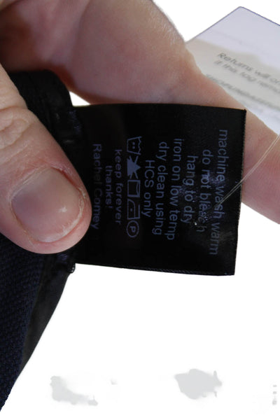 Rachel Comey Women Shirt Dress Dark Blue Mock Neck Short Sleeve Designer Size 8