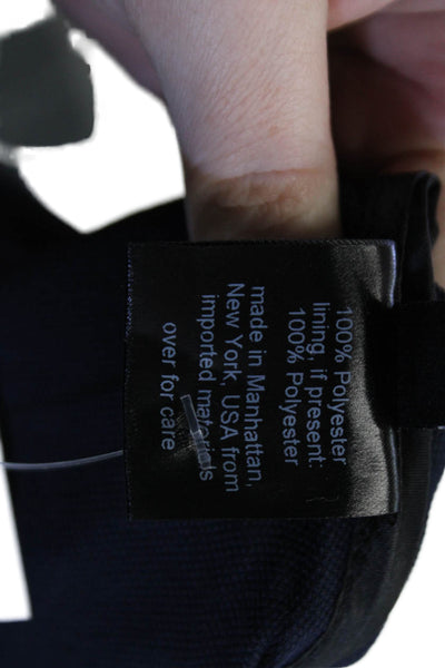 Rachel Comey Women Shirt Dress Dark Blue Mock Neck Short Sleeve Designer Size 8