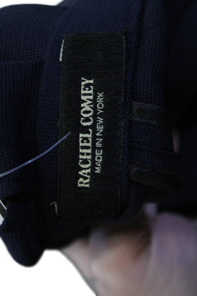 Rachel Comey Women Shirt Dress Dark Blue Mock Neck Short Sleeve Designer Size 8