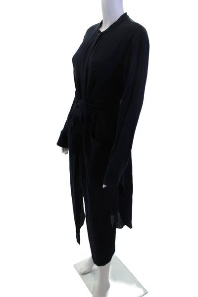 A.L.C. Womens Shirt Dress Dark Blue Long Sleeve Button Full-Length Size 8