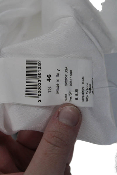 Peserico Women Sheath Dress White Sleeveless Round Neck Cotton Midi Size S