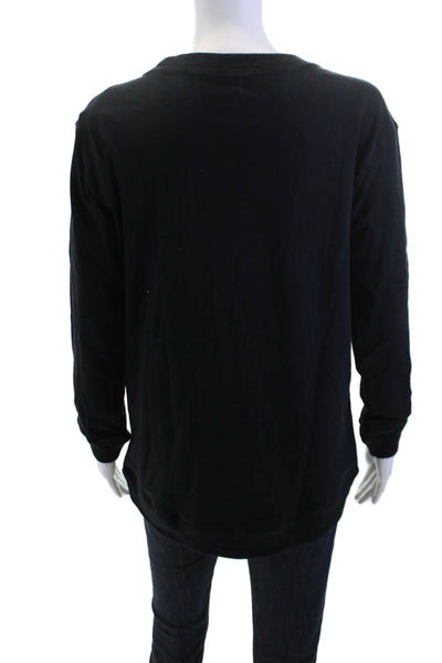 Chaser Unisex Pullover Sweatshirt Black Skull Graphic Cotton Long Sleeve Size S