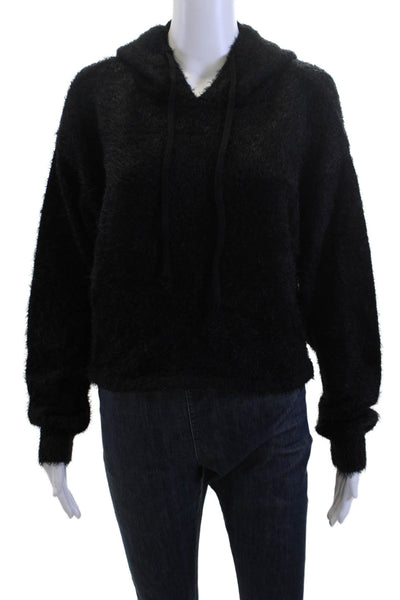 Olivaceous Womens Pullover Hoodie Black Nylon/Acrylic Size L