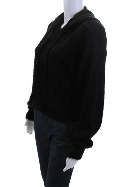 Olivaceous Womens Pullover Hoodie Black Nylon/Acrylic Size L