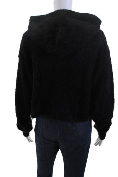 Olivaceous Womens Pullover Hoodie Black Nylon/Acrylic Size L