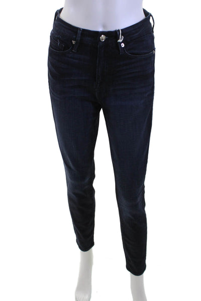 Good American Unisex Cropped Skinny Dark Blue Jeans Size 26
