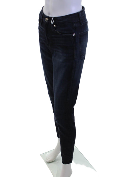 Good American Unisex Cropped Skinny Dark Blue Jeans Size 26