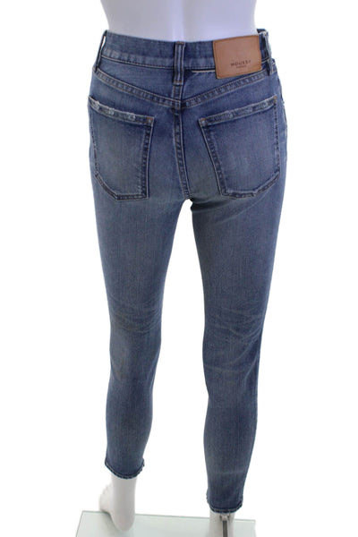 Moussy Women Skinny Ankle Jeans Blue Mid Rise Button 26in Size 24