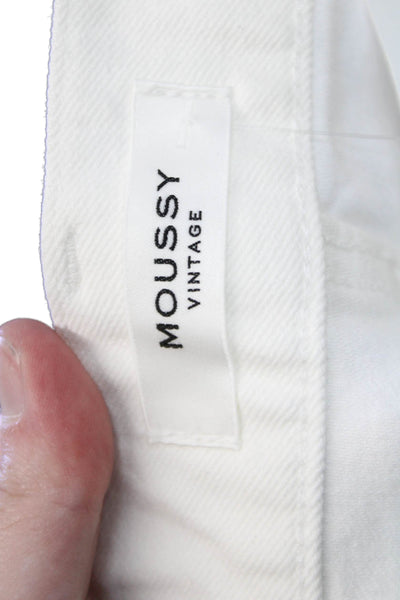 Moussy Women Skinny White Stretch Jeans Button Size 24