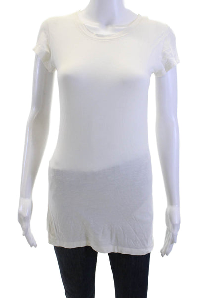 Lululemon Womens Basic White Cotton Crew Neck Short Sleeve T-Shirt Size 4