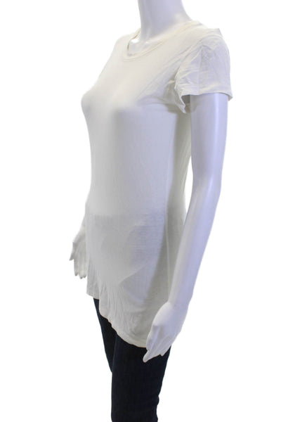 Lululemon Womens Basic White Cotton Crew Neck Short Sleeve T-Shirt Size 4