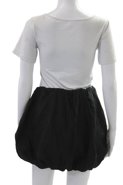 Zara Womens Black Mini T-Shirt Dress Short Sleeve Round Neck Size S