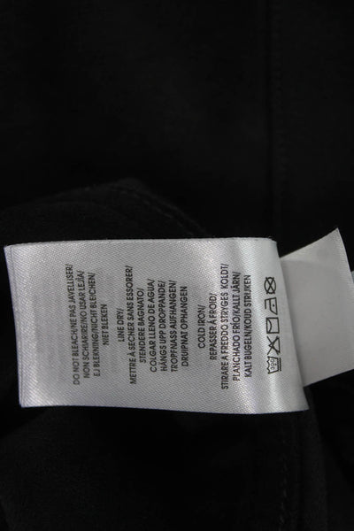 Lysse Women Black Faux Leather Jacket Long Sleeve Button Size XS