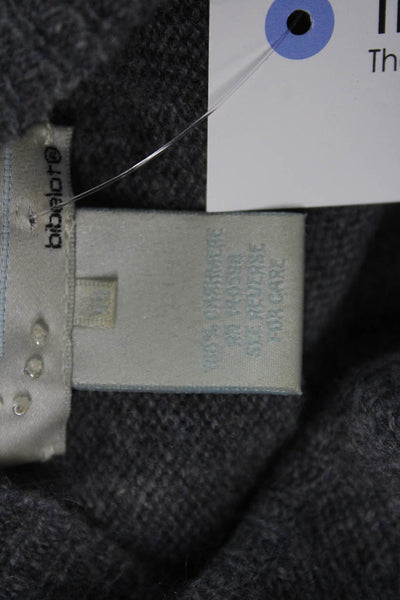 Bibelot Unisex Dark Gray Cashmere Striped Crewneck Pullover Sweater Size XS