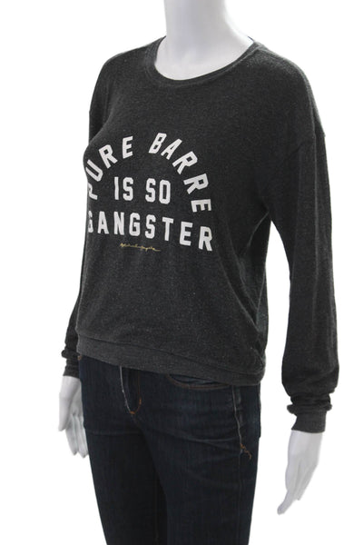 Spiritual Gangster Women Dark Gray Pullover Sweatshirt Graphic Crewneck Size XS