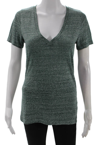 J Crew Womens Green V-Neck Jersey Short Sleeve T-Shirt Size S