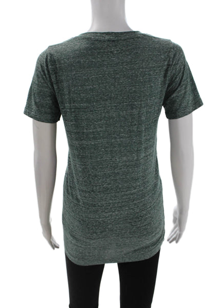 J Crew Womens Green V-Neck Jersey Short Sleeve T-Shirt Size S