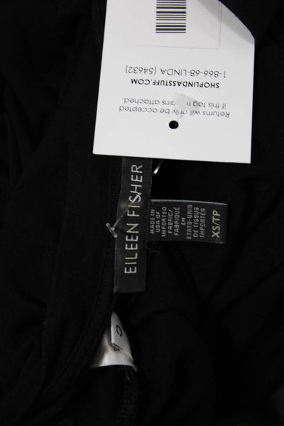 Eileen Fisher Women Black Shift Blouse Long Sleeve Size XS