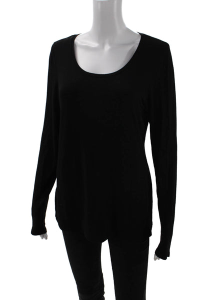 Eileen Fisher Women Black Long Sleeve Basic T-Shirt Size M