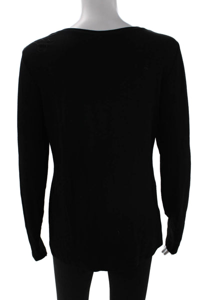 Eileen Fisher Women Black Long Sleeve Basic T-Shirt Size M