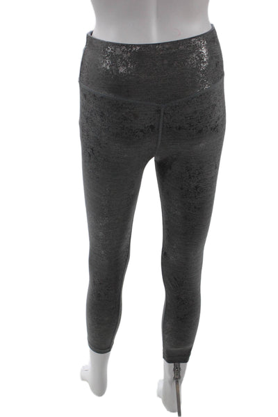 Sweaty Betty Women Dark Gray Ankle Cropped Nylon Leggings Zip Size S