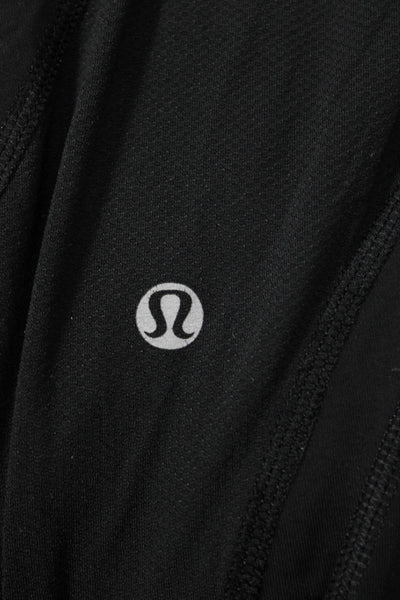 Lululemon Womens Black Capri Cropped Skull Graphic Nylon Leggings Size 6