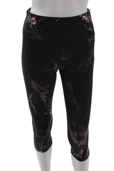 Sweaty Betty Women Capri Floral Leggings Black Nylon Blend Size S