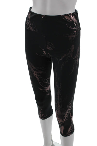 Sweaty Betty Women Capri Floral Leggings Black Nylon Blend Size S