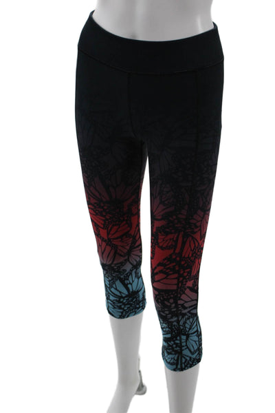Sweaty Betty Women Capri Cropped Black Butterfly Graphic Leggings Size S