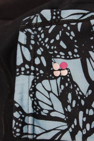 Sweaty Betty Women Capri Cropped Black Butterfly Graphic Leggings Size S