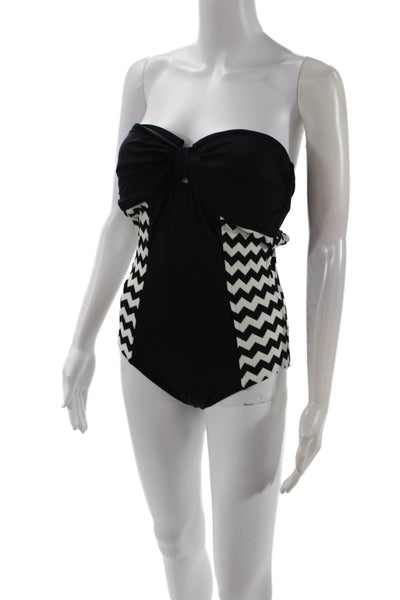 Seafolly Women One Piece Black Chevron Swimsuit Size 12
