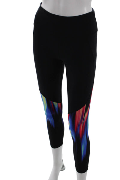 Sweaty Betty, Womens Cropped Leggings Black Graphic Print Size S