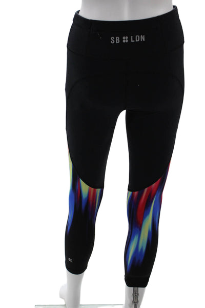 Sweaty Betty, Womens Cropped Leggings Black Graphic Print Size S