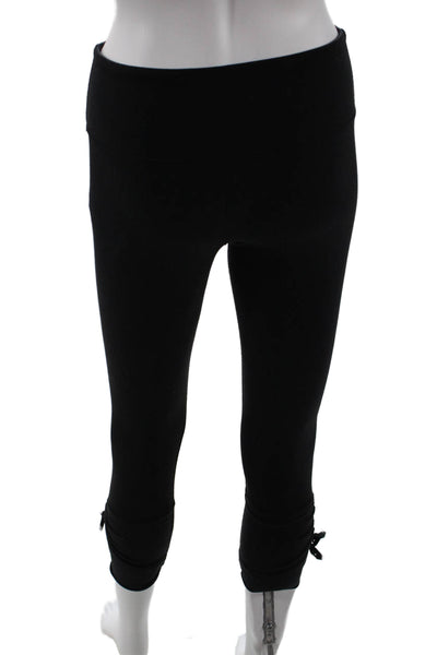 Lululemon Women Cropped Leggings Black Nylon Drawstring Size 6